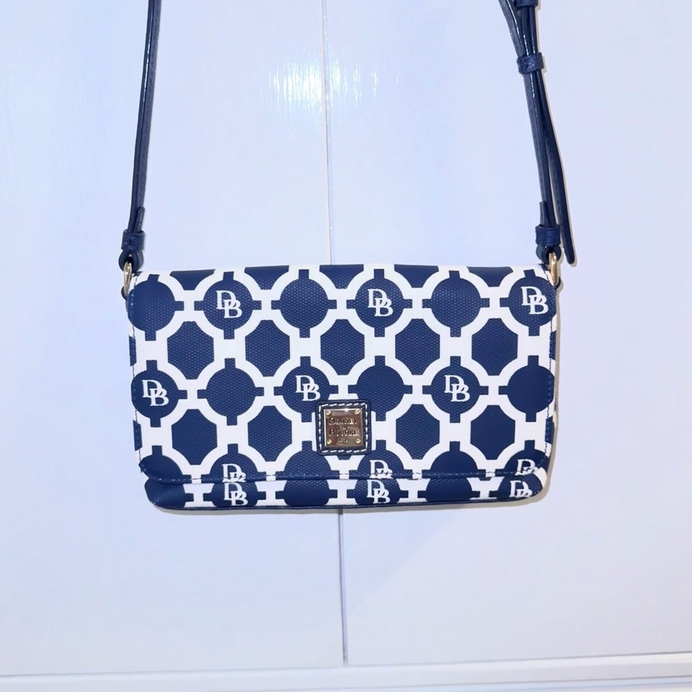 Dooney & Bourke Navy and White Crossbody Bag